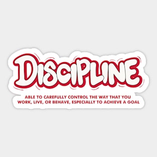 Discipline word lettering art Sticker